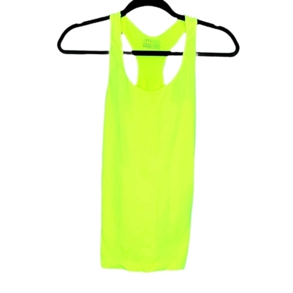 NWOT Kurve by Idea Neon Yellow Spandex Racerback Tank Top Women's Size XS